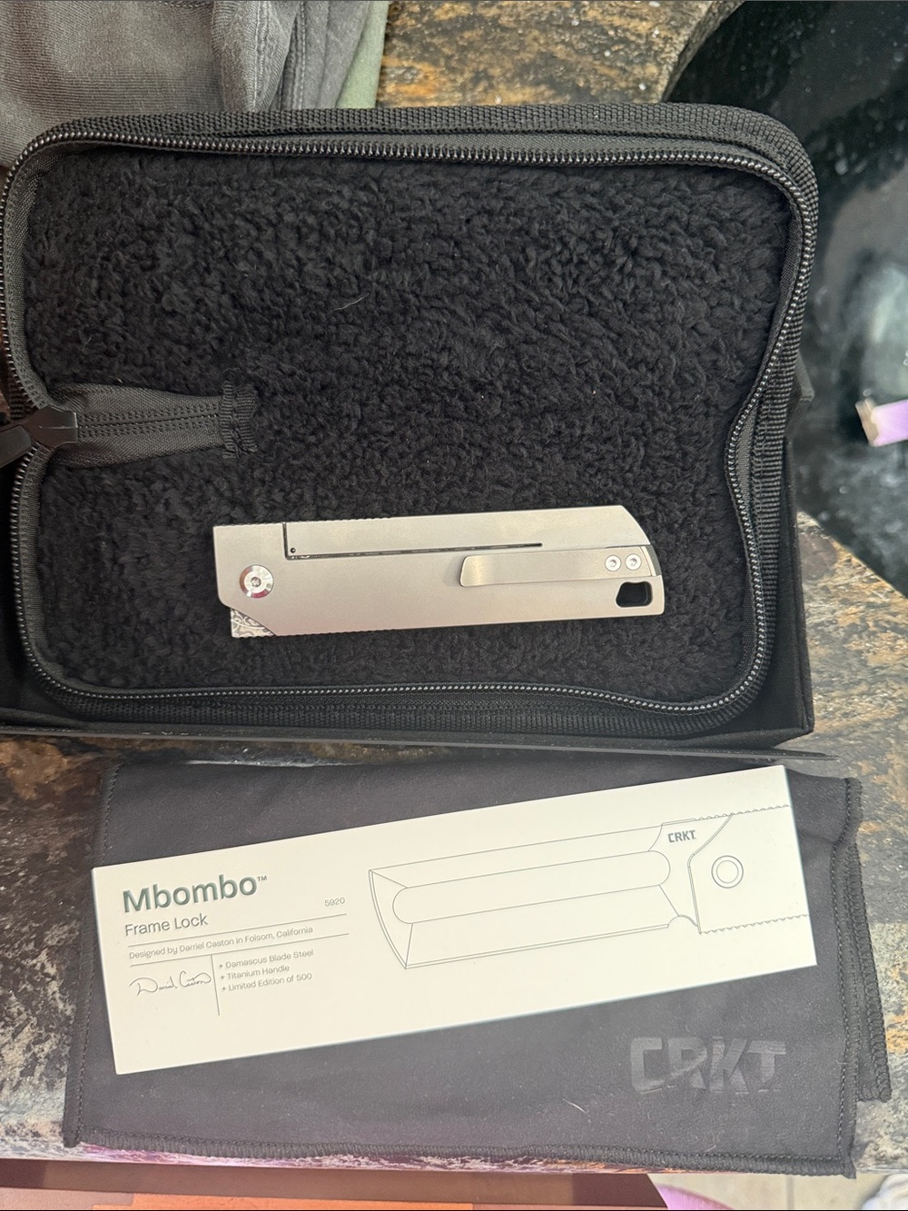 CRKT Mbombo Frame Lock Folding Knife - Satin Steel